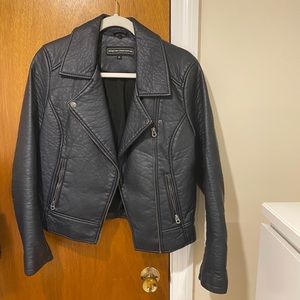 Navy Faux leather jacket
